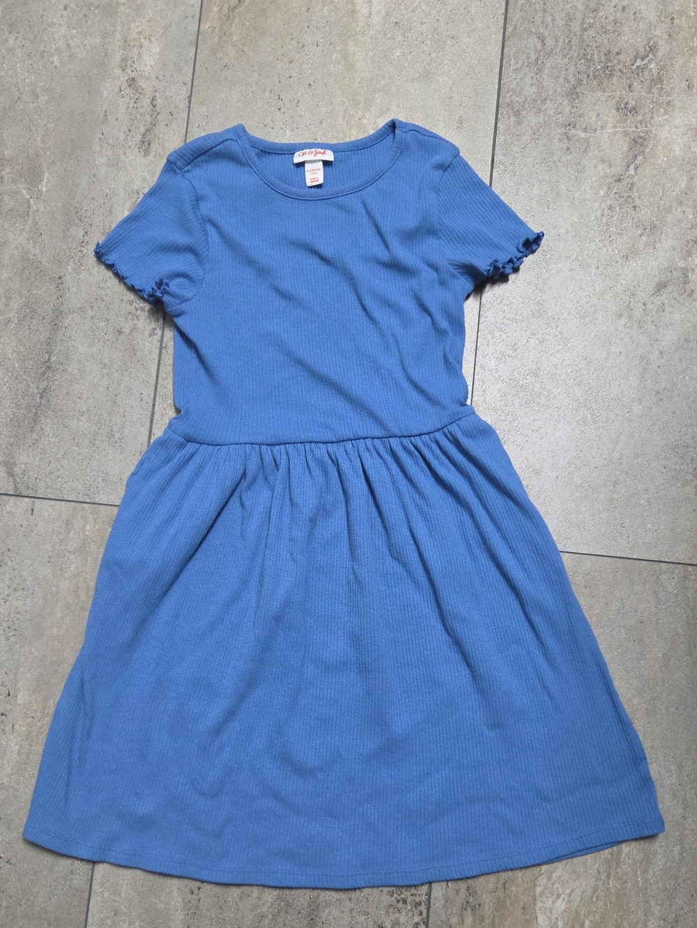 - Girls Blue Short-Sleeve Knit Dress